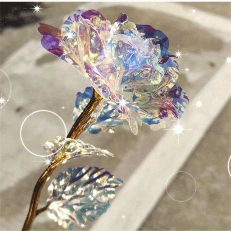 10pcs Artificial Flower Foil Rose Flower Simulation Artificial Rose Flower DIY Golden Plated Foil Rose Love Flower Party Supplie