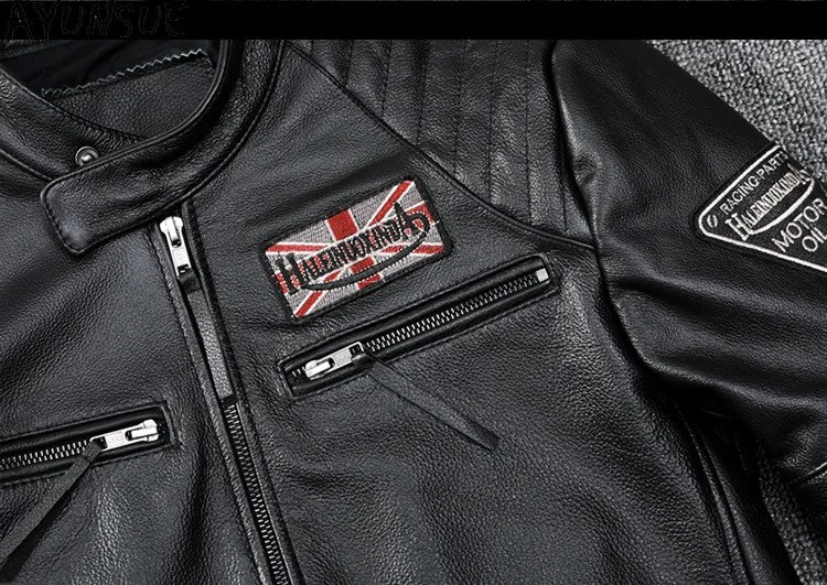 Mens Leather Jacket Autumn Men Clothing Handsome Motorcycle Jackets Two Colors Short Coats Kurtka M?ska Skórzana Slim
