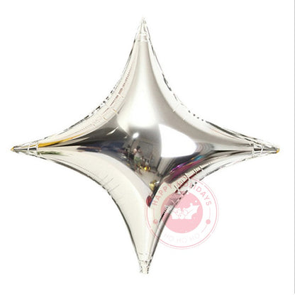 Silver Rose Gold 4-Pointed Star Balloon Children Happy Birthday Party Decoration Gift Classic Toy Baby Air Globos Ball Supplies