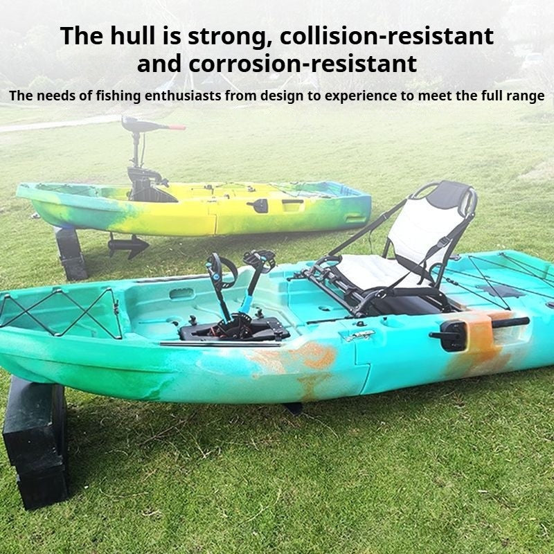 Caiaque Modular de 2 Lugares, Canoa HDPE Elétrica/a Pedal com Assentos de Alumínio, Barco de Pesca Portátil para Recreação em Lagos e no Mar