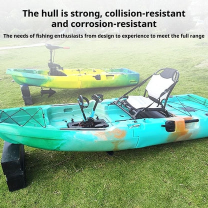 Caiaque Modular de 2 Lugares, Canoa HDPE Elétrica/a Pedal com Assentos de Alumínio, Barco de Pesca Portátil para Recreação em Lagos e no Mar