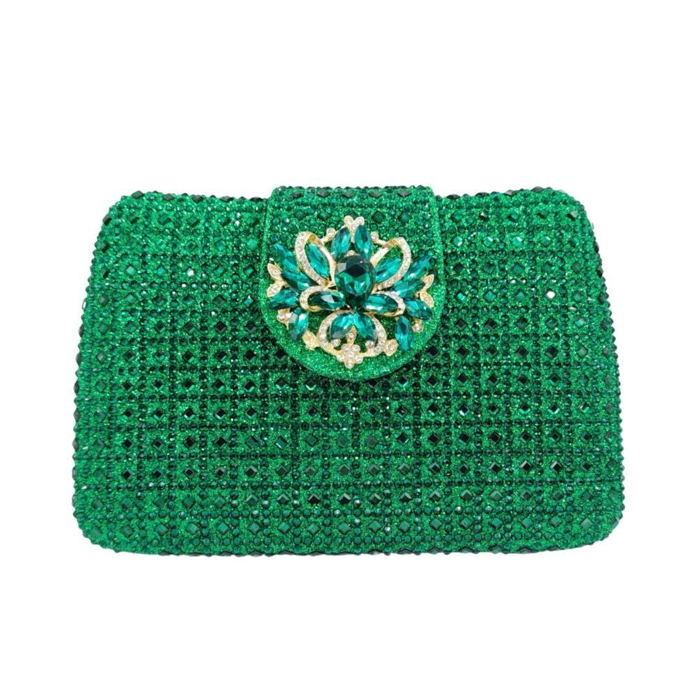 Sparkling Rhinestone Clutch Bag Lady Crystal Evening Purse Luxury Metal Handle Chain Handbag Wedding Party Dinner Diamond Bags