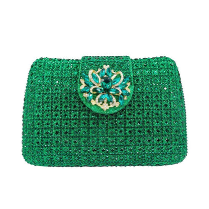 Sparkling Rhinestone Clutch Bag Lady Crystal Evening Purse Luxury Metal Handle Chain Handbag Wedding Party Dinner Diamond Bags