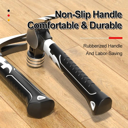 Martelo de Garra com Suporte Magnético para Prego - Durável, Antiderrapante, À Prova de Choque, Ideal para Carpintaria, Bricolagem e Mais