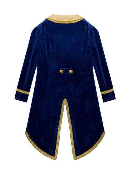 Boys Girls Prince Tuxedo Jacket Turn-Down Collar Coat Halloween Masquerade Theme Party Cosplay Costume Birthday Party Tailcoat
