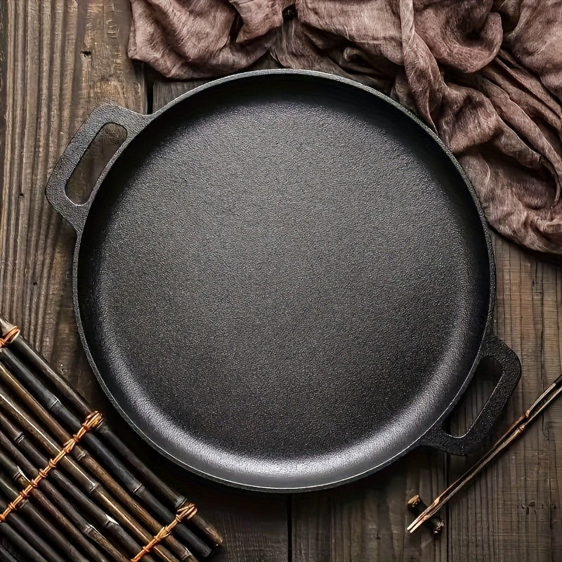 Frigideira de Ferro Fundido Multiuso 2025, Frigideira Antiaderente para Fogão e Culinária ao Ar Livre, Grelha Redonda Leve para Cozinha Doméstica