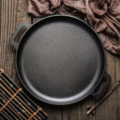 Frigideira de Ferro Fundido Multiuso 2025, Frigideira Antiaderente para Fogão e Culinária ao Ar Livre, Grelha Redonda Leve para Cozinha Doméstica