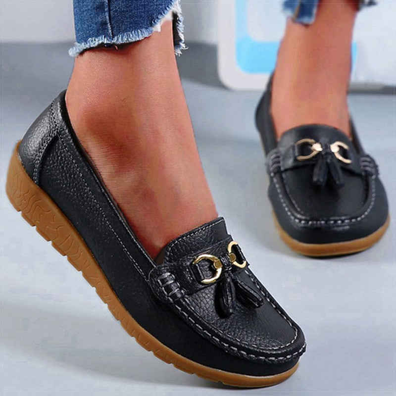 Women Shoes Nurse Loafers Shoes Classics Flats Zapatos Mujer Comfortable Flat Shoes Women White Casual Leather Women's Footwear