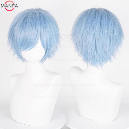 Anime 30cm Curta Reta Peruca Cosplay Preto Branco Verde Marrom Roxo Azul Cinza Vermelho Dourado Homens Mulheres Cabelo Sintético Resistente ao Calor