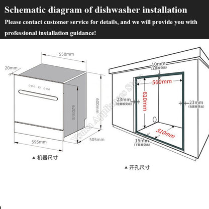 Dishwasher Embedded Large-capacity Intelligent Energy-saving Household Multifunctional Cleaning And Drying Integrated Machine