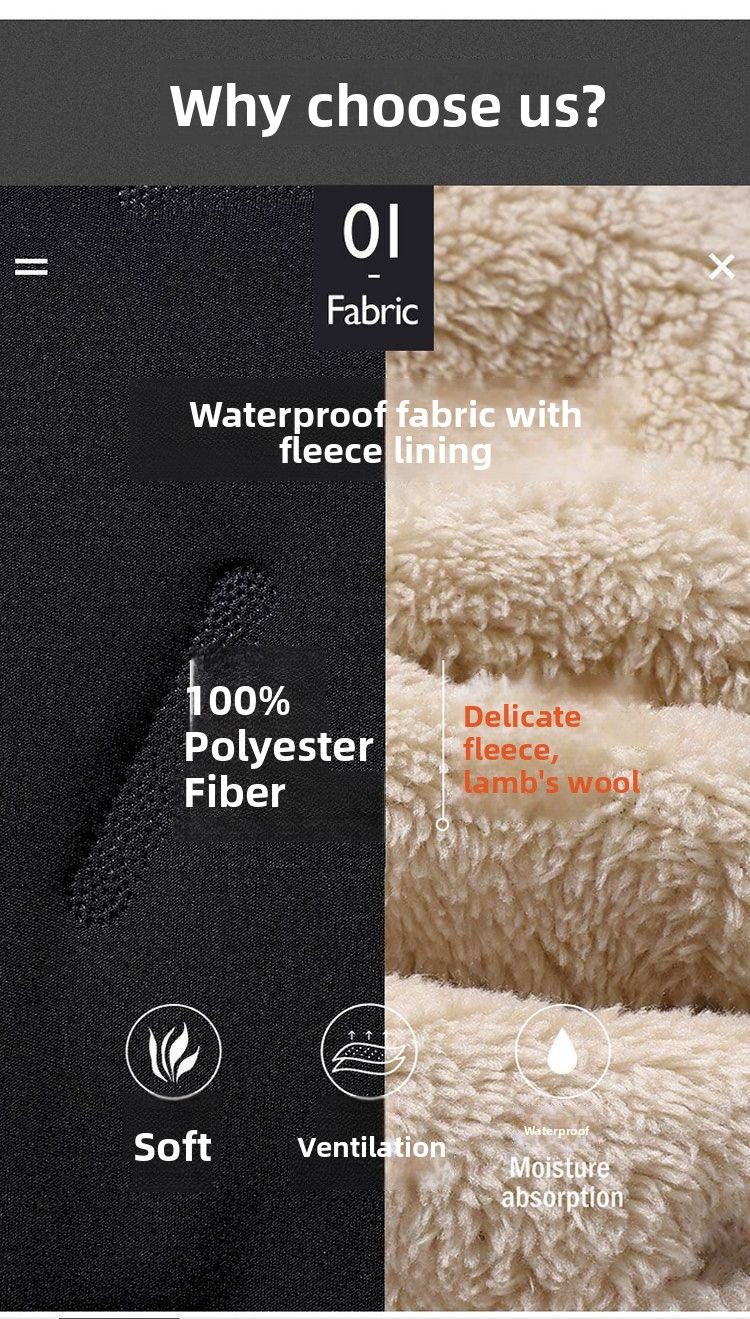 Men's Winter Thiened Fce Lined down Cotton Pants Casual Spor Long Trousers Loose Fit Warm Outerwear for Autumn And Winter