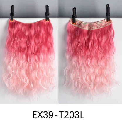 Extensões de Cabelo Sintético em V de uma Peça com 4 Clips Cabelo Liso Longo Peruca Cor 50CM Cabelo Falso Natural