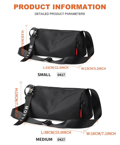 Men's Trendy Messenger Shoulder Bag Student Sports Waterproof Crossbody Sling Bags Leisure Design for Outdoor Solid Lightweight