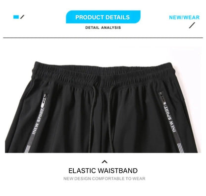 Ice Silk New Pants for Men's Summer Thin Style Sports Quick Dried Straight Leg Draping Wide Leg Pants Casual Long Pants for Men