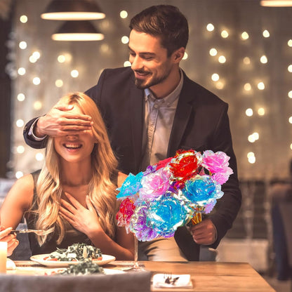 10pcs Artificial Flower Foil Rose Flower Simulation Artificial Rose Flower DIY Golden Plated Foil Rose Love Flower Party Supplie