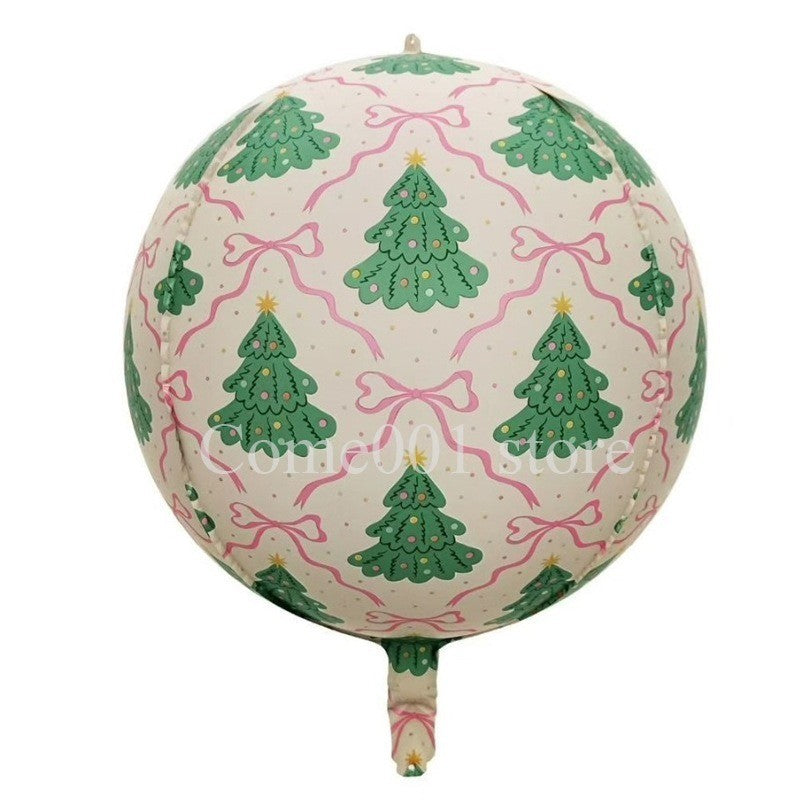 Merry Christmas Round Foil Balloons StripedStar Festive Ballons Party Birthday Home Decoration Supplies