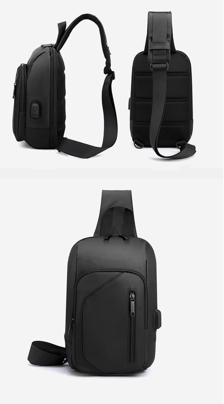 2023 Men's Chest Bag Waterproof Crossbody Bag Multifunction Anti-theft Travel Bags Shoulder Bag Male USB Charging Pouch for Man