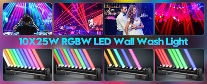 2PCS RGBW 4in1 Wall Wash Light 250W Swing Dot Beam Lights DJ Disco Party Lights LED Effect Light for Stage Theater Bar Wedding