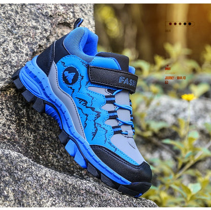 Winter Hiking Shoes Boy Kids Snow Boots Teenagers Children Shoe Walking Climbing Sneakers Leather Waterproof Non-slip Sport Warm