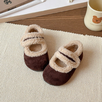 Children's Cotton Shoes 1-18 Years Old Beige Padded Thickened Boys Girls Walking Shoes Brown Soft Bottom Non-slip Kids Fur Shoes