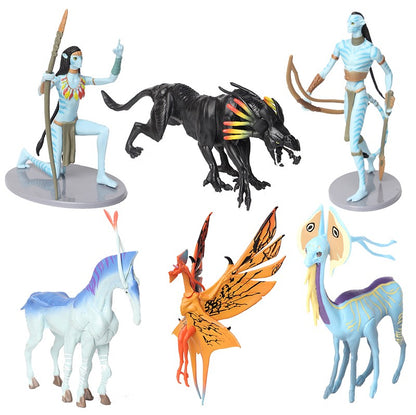 6 pçs/conjunto de figuras de ação de personagens do filme Avatar Neytiri e Jake com Banshee em PVC