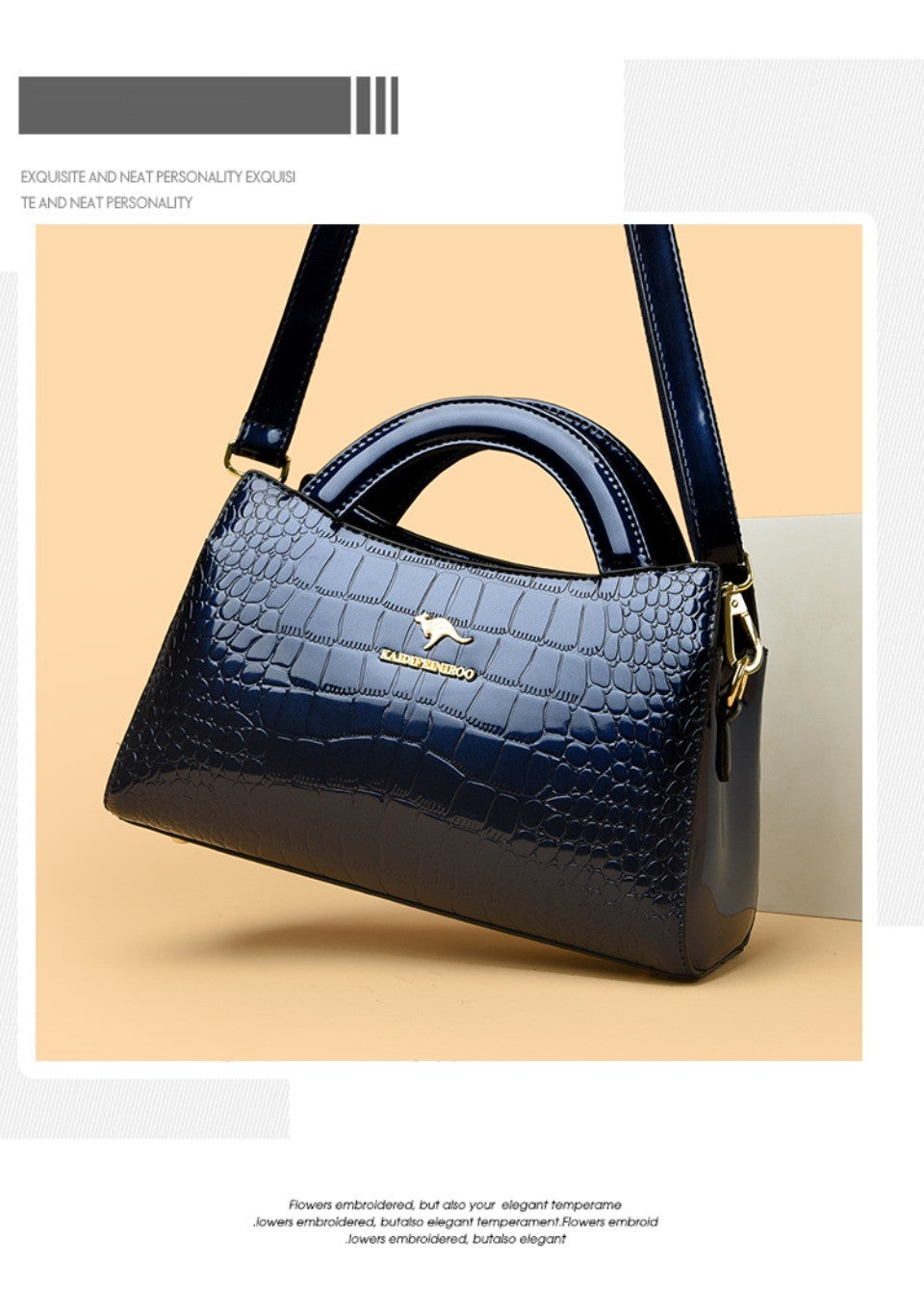 KAIDIFEINIROO Kangaroo Brand Alligator Pu Leather Shoulder Crossbody Bag Clutch Hand Bags for Mother Small Women Handbags New