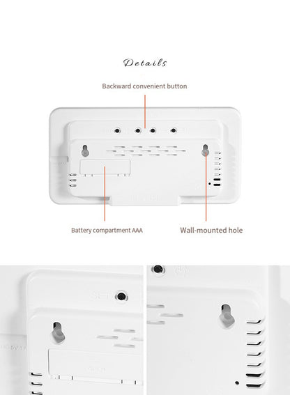 New Digital LED Alarm Clock Desktop Clock Time and Temperature Display Multifunctional Clock Modern Decorative LED
