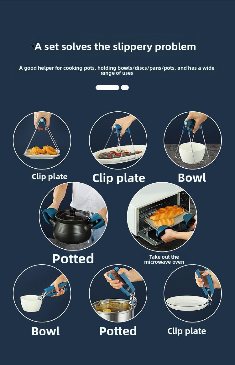 Conjunto de Cozinha Resistente ao Calor de Peças Luvas de Forno de Silicone com Pegadores de Panela Antiderrapante Anti Queimadura para Cozinhar/Assar/Churrasco