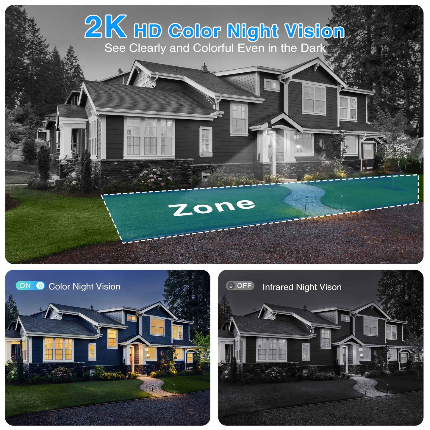 1080P WiFi Camera Solar Outdoor Wireless Battery Powered Bullet Security Camera PIR Motion Alarm Cloud Storage Two Way Audio