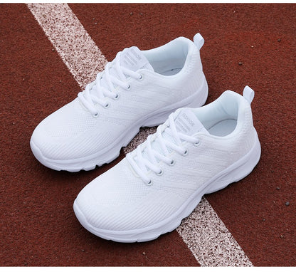 Novos Tênis Femininos Casuais Sapatos da Moda Respiráveis para Caminhada em Malha Sapatos Baixos Femininos 2024 Tenis Feminino Branco Sapatos esportivos femininos