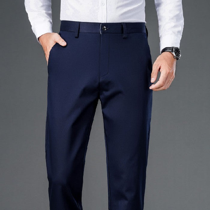 Men's smart casual pants elastic sports men's quick drying pants spring and autumn straight leg office black navy blue work pant