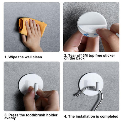 1/3PCS Hook Self-Adhesive 304 Stainless Steel Storage Hanger Towel Key Umbrella Holder Rack Kitchen Bathroom Home Accessories