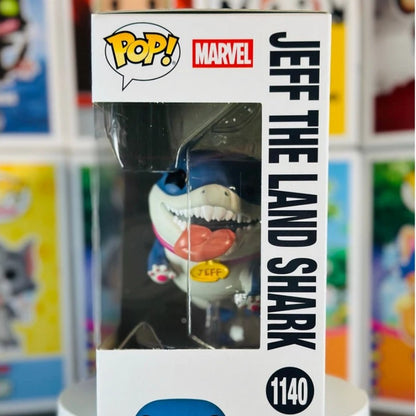 Boneco colecionável oficial e genuíno Funko Pop Marvel Rivals Jeff The Land Shark #1140, 3,2 polegadas, escultura em vinil
