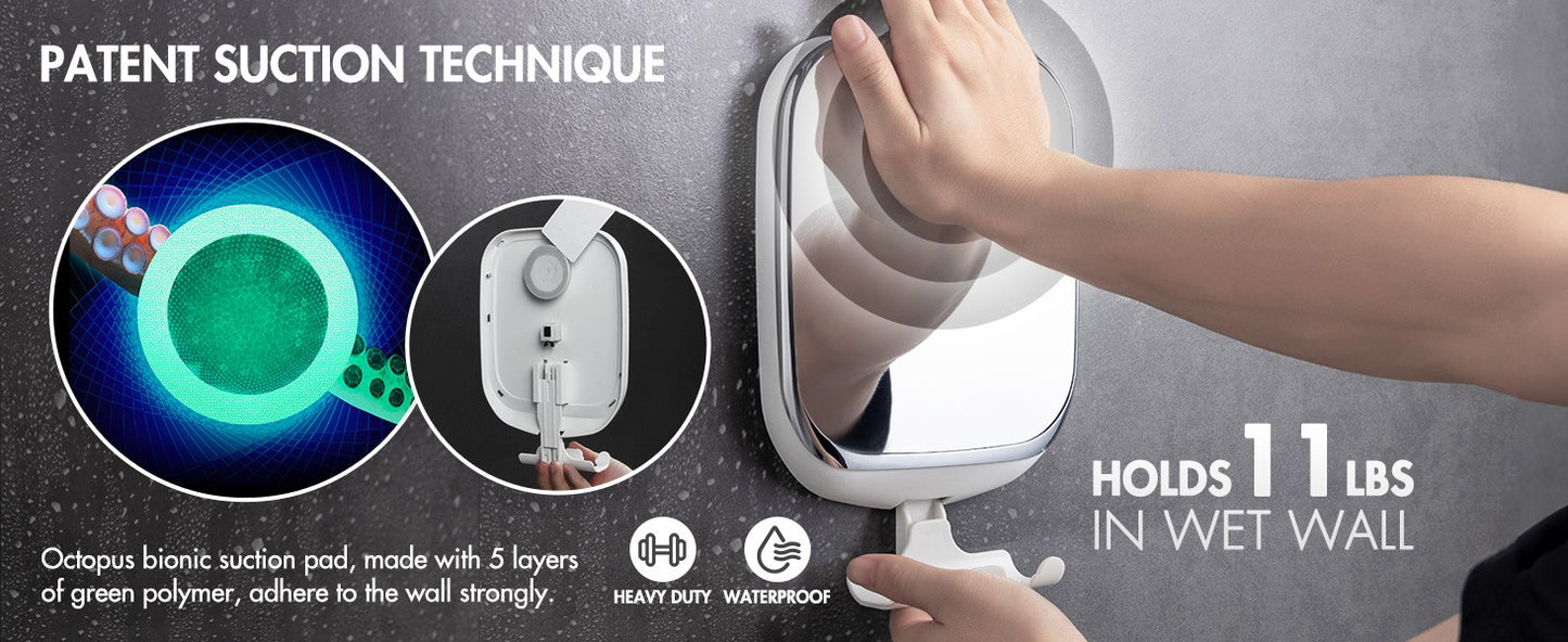 TAILI Shower Fogless Makeup Mirror With Holder Suction Cup Shower Shave Round Acrylic Mirrors Bathroom Mirrors Washroom