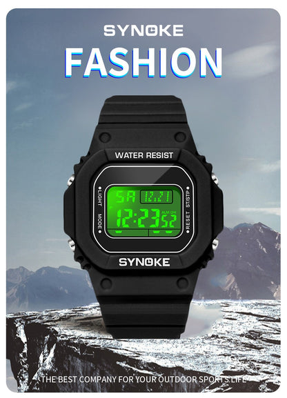 SYNOKE Outdoor Military Digital Watch For Men Fashion Retro Men Watch Sports Waterproof Men Watch Multifunctional Luminous