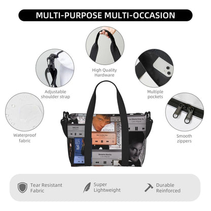 El Sol De Mexico Luis Miguel Beach Travel Bag Large Capacity Tote Bags for Gym Sport Women Shopping Duffle Shoulder Bag