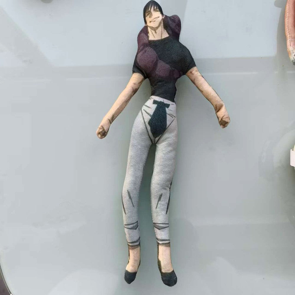 Anime Gojo Satoru Itadori Yuji Cosplay Keychain Plush Cotton Doll Slender Twistable Shape Room Abstract Decoration
