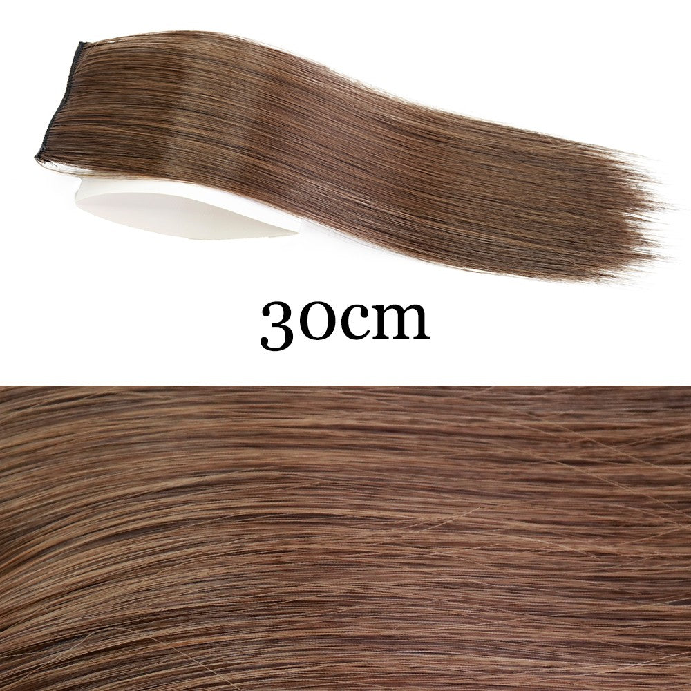 MERISI HAIR Apliques de Cabelo Sintético Liso Invisível com 2 Presilhas, Aumento de Volume, Extensões de Cabelo, Cobertura Lateral Superior
