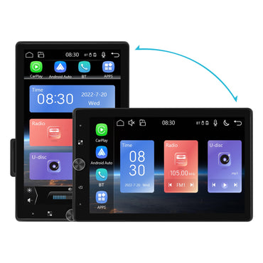 Podofo 10.4" Wireless CarPlay MP5 Player 1din Universally Rotation Car Multimedia Player Wireless Android Auto Car Radio Stereo