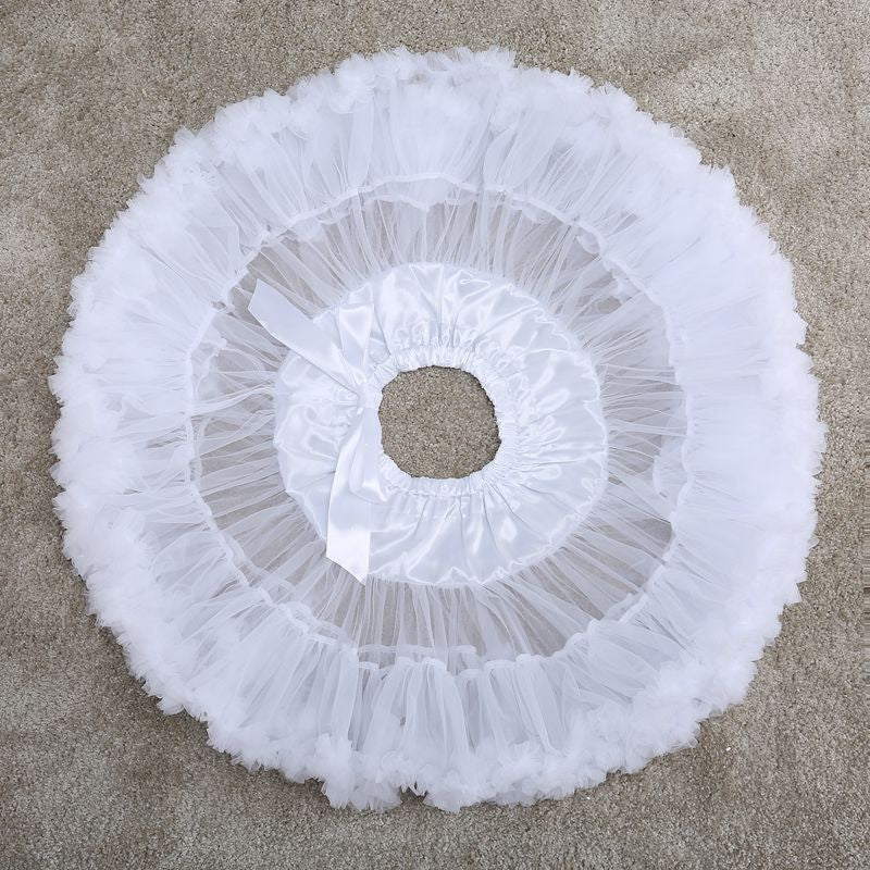 Crinoline Inner Bustle Cosplay Tutu Puffy Women Flower Style Lolita Fluffy Petticoats Cancan Skirt Under Wedding Dress