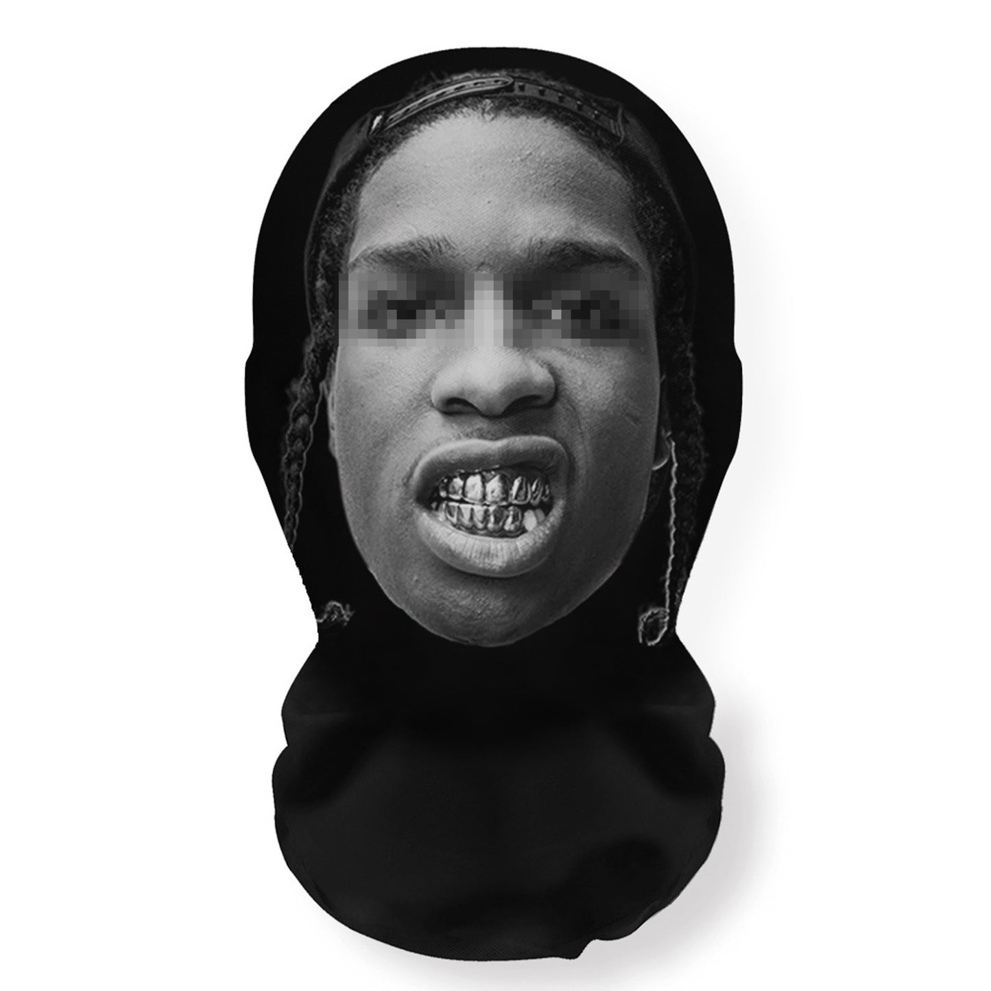 3D Printed Funny Full Face Mask Elastic Mesh Balaclava with Ice Silk Sunscreen Scarf Breathable Halloween Cosplay Party Costume Prop for Men Women
