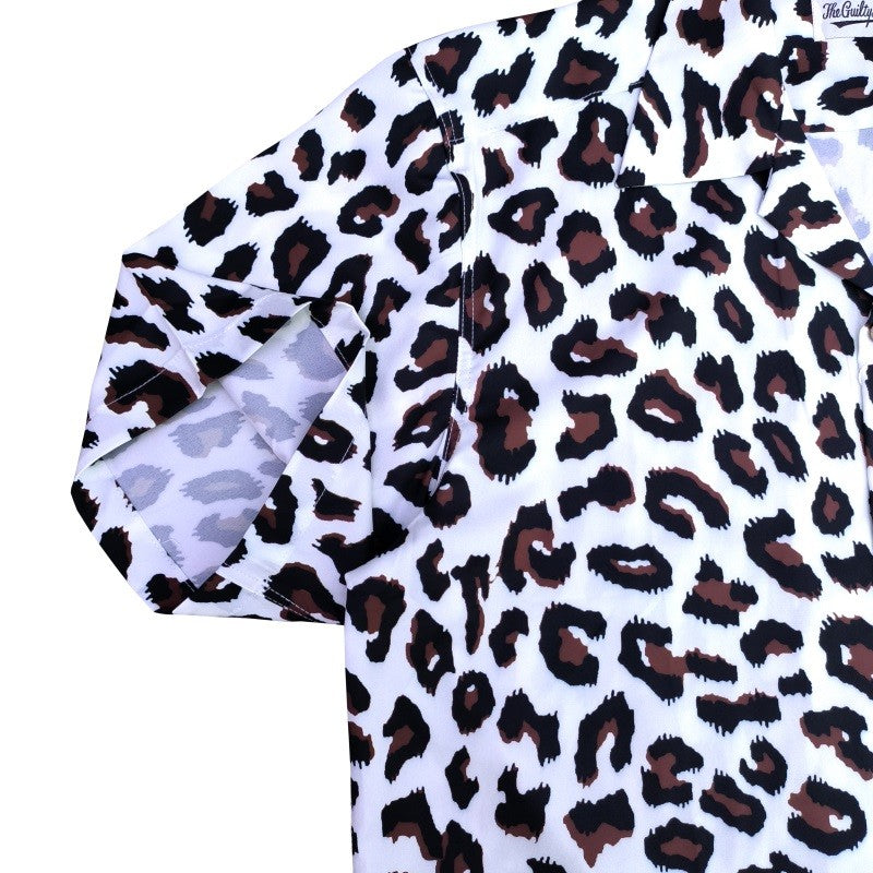 Pdmcms 23ss Gradient Leopard Print High Street Style Casual Handmade Silk Hawaiian Short Sleeved Shirt For Men