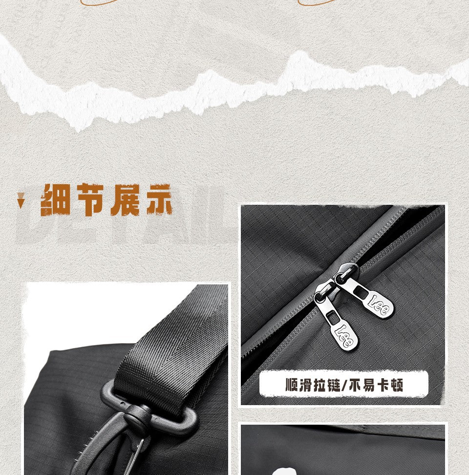 LEE Business Fitness Travel Bag Large-Capacity Shoulder Bag Men Women Duffle Bag Waterproof Oxford Leisure Traveling Sports Use