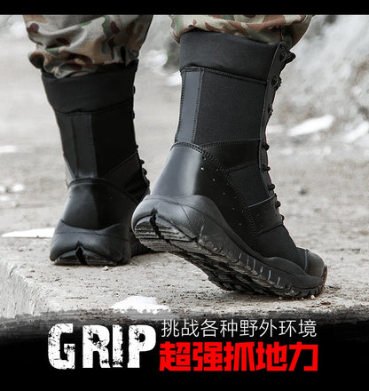 Bota Tática Leve de Verão para Combate Masculina e Feminina, Treino de Escalada, Impermeável, Caminhada ao Ar Livre, Sapatos de Malha Respirável