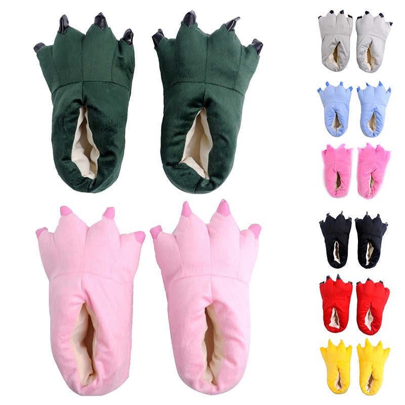 Autumn Winter Children Home Shoes Dinosaur Paw Shoes Cartoon Animal Cotton Baby Boy Girl Stitch Slippers Anime Pajamas Shoes
