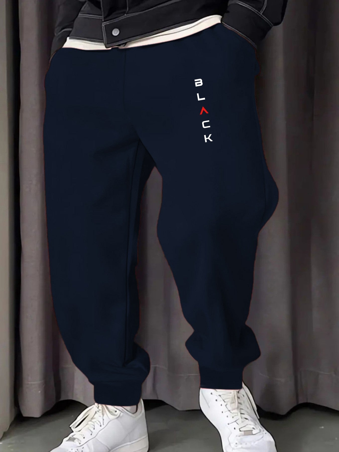 Calça Moletom Masculina Estampada Simples Preta Confortável Calça Multicolorida Y2K Calça de Moletom Casual para Corrida Unissex