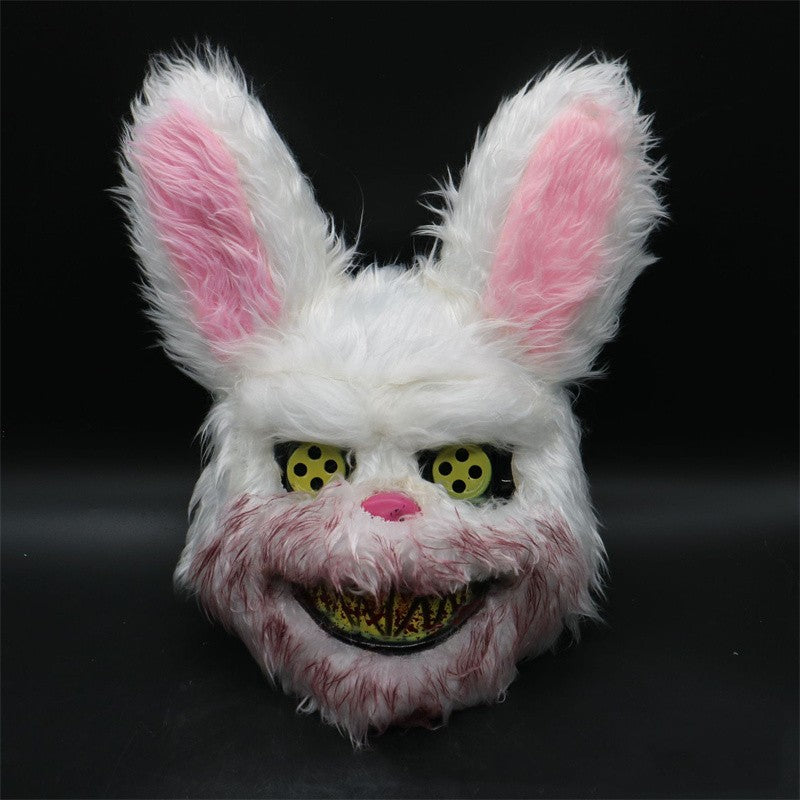 Halloween Cosplay Party Luminous LED Light Face Mask Make-up Horror Rabbit Bear Mask Headgear Cartoon Animal Carnival Head Cover