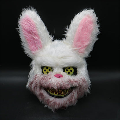 Halloween Cosplay Party Luminous LED Light Face Mask Make-up Horror Rabbit Bear Mask Headgear Cartoon Animal Carnival Head Cover