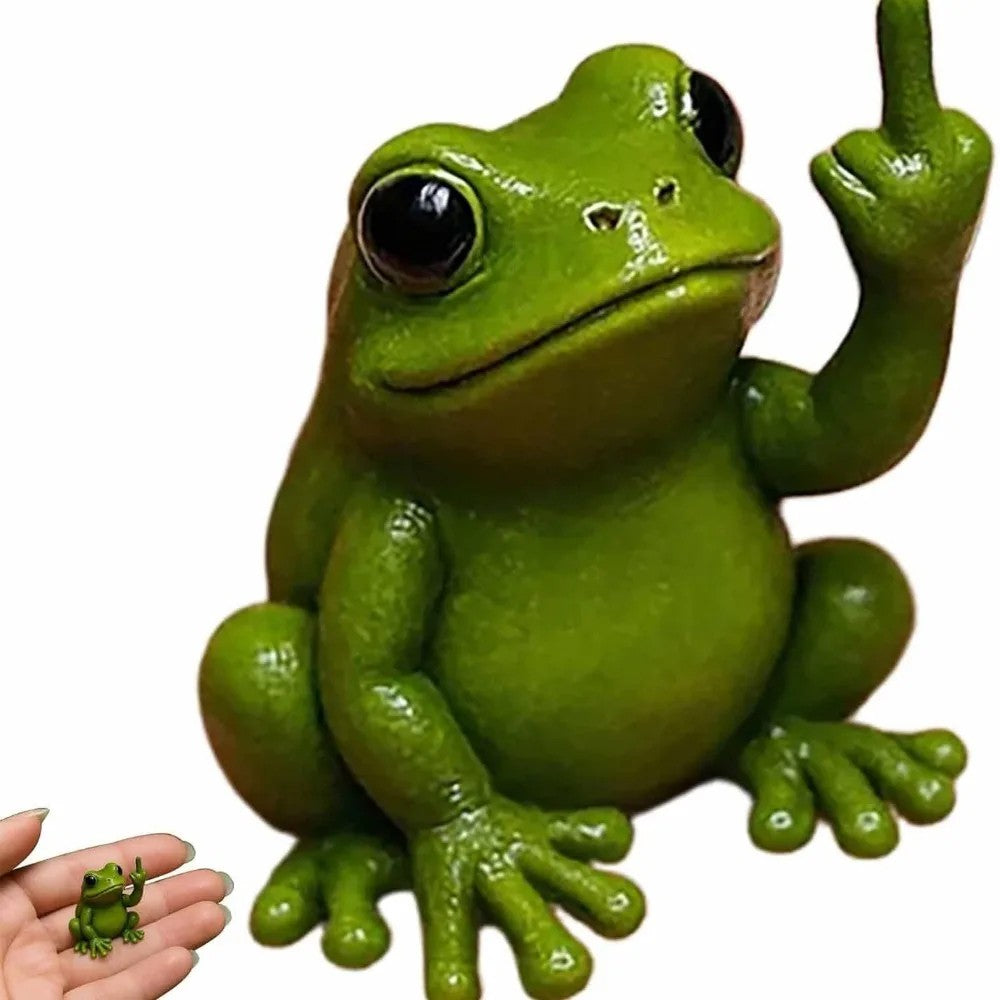 Funny Animal Middle Finger Statue - Cute Resin Mini Sculpture for Desk, Perfect Offices Prank Home Decor Modern Style Figurines