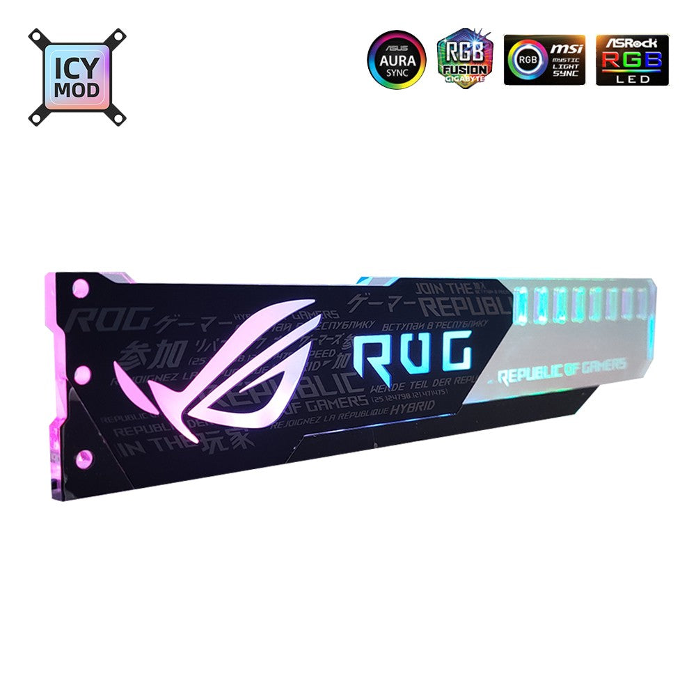 Suporte para GPU de Alumínio Aorus 5V3Pin VGA Holder RGB MSI ROG NVIDIA A-RGB Suporte Horizontal para Placa de Vídeo Metal AURA 12V